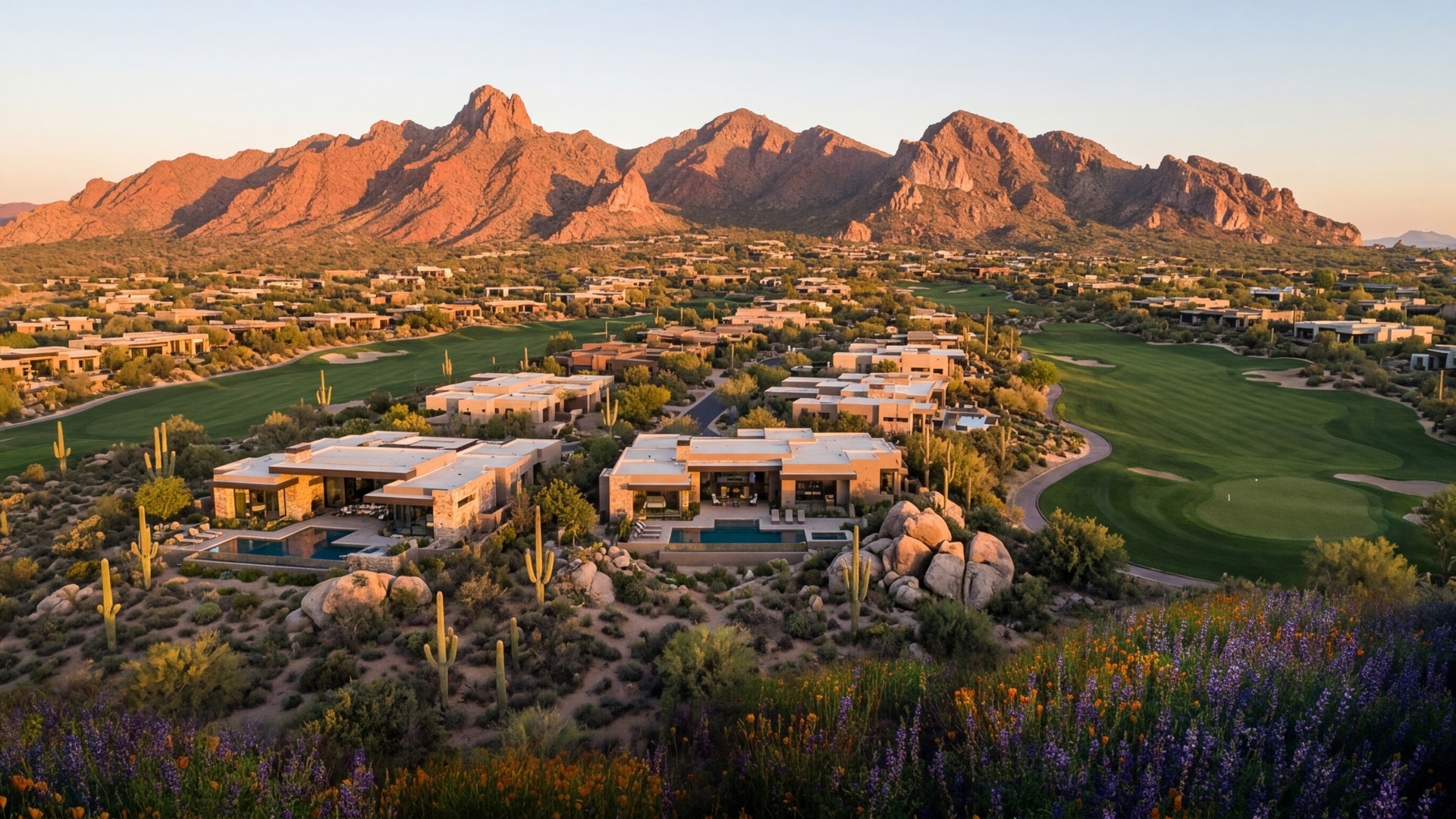 Scottsdale luxury real estate, desert mountains, resort communities, and Sonoran Desert landscapes