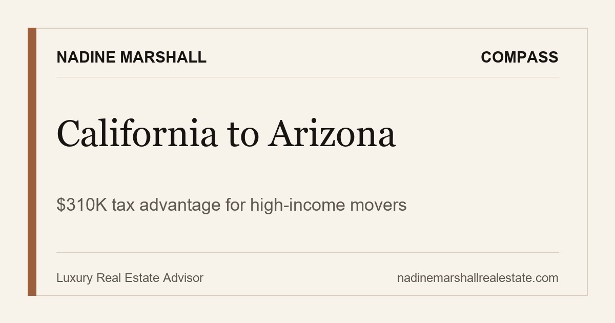 California to Arizona Tax Savings: $310K Your Relocation Package Doesn't Mention